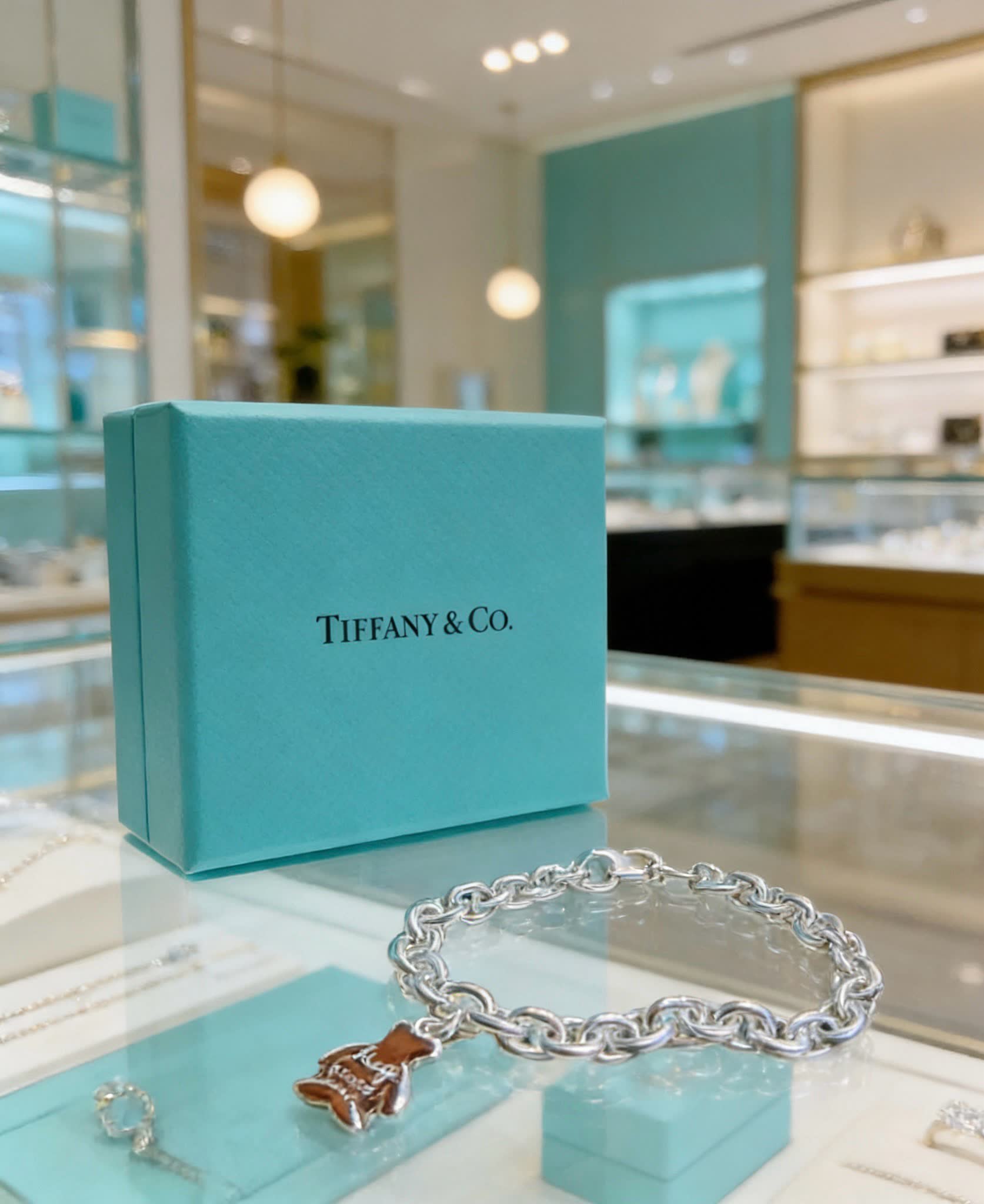 Tiffany & Co. Sterling Silver 'Hug' Charm Bracelet